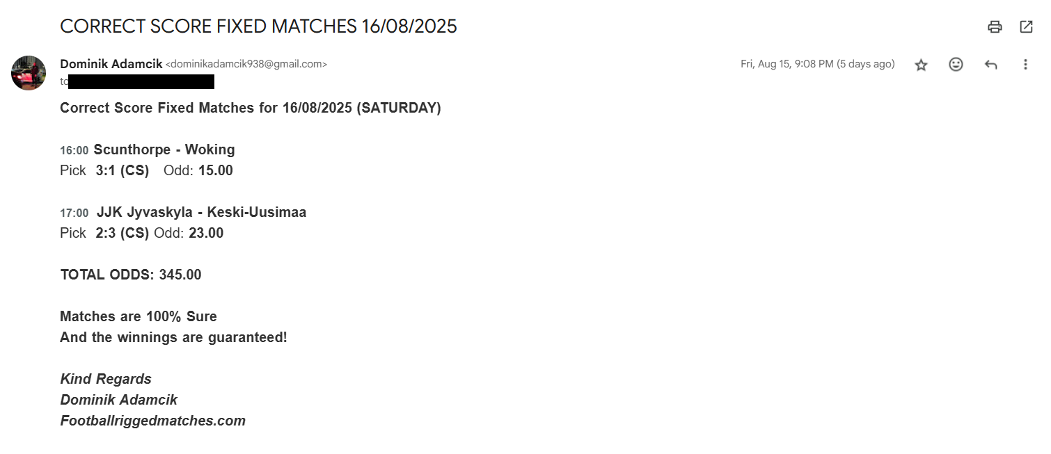 CS Football Fixed Matches