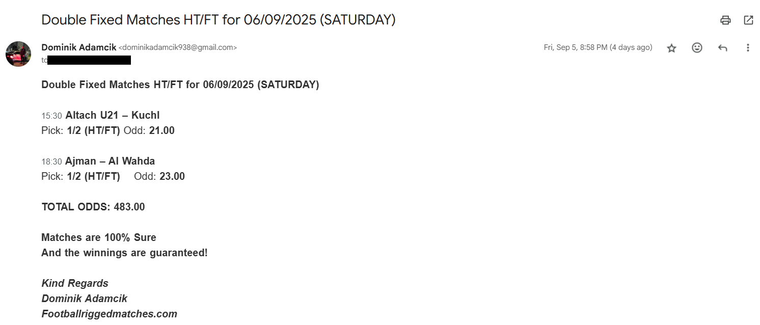 HT FT Fixed Matches Weekly