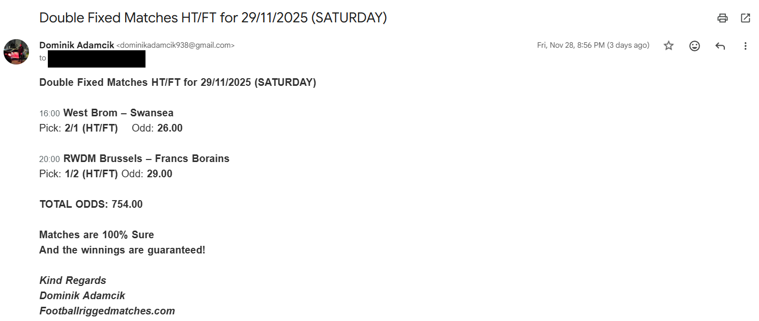 HT FT Rigged Matches Today