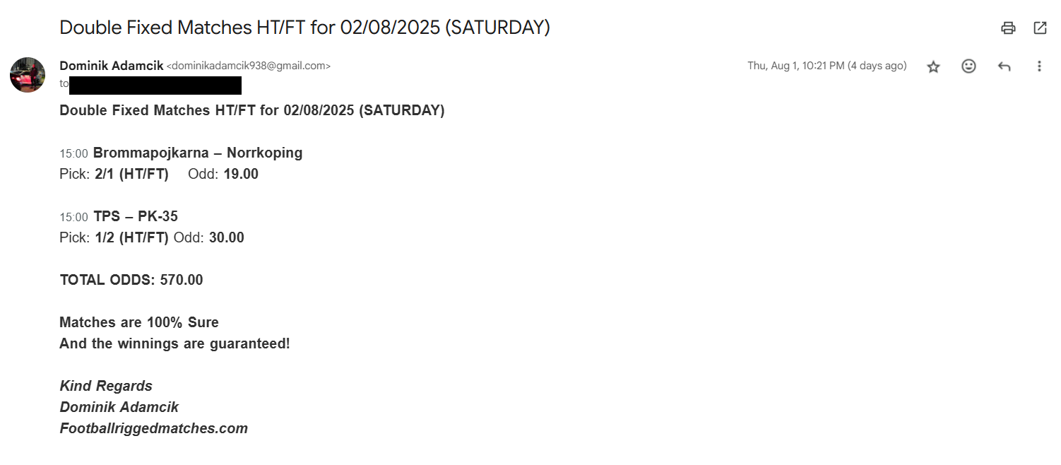 HT FT Sure Fixed Matches