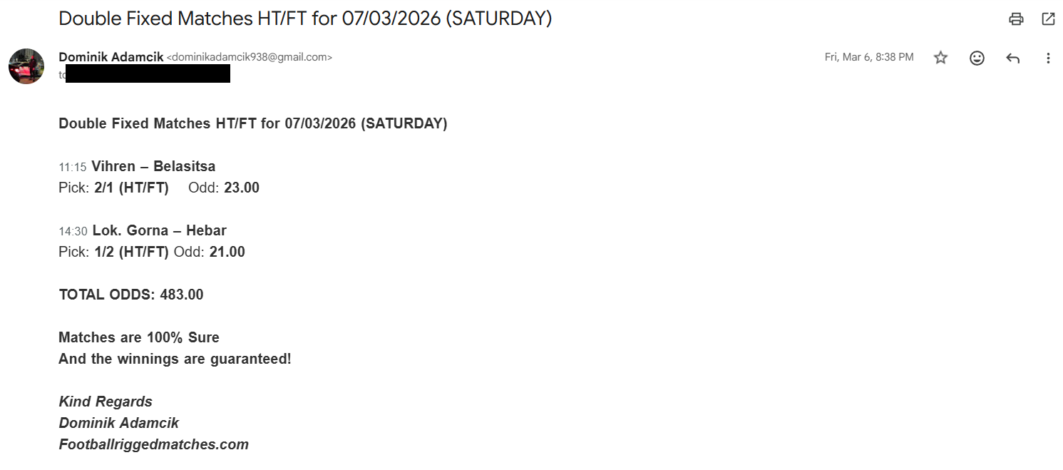 Rigged HT FT Matches